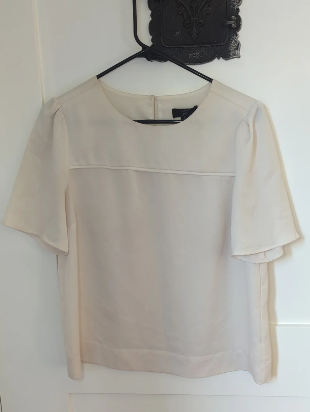 Women's Cream Short Sleeve Blouse - Elegant Lightweight Top